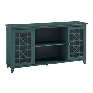 Walker Edison - 60” Classic 2 Door Sideboard with Fretwork Detail - Antique dark teal