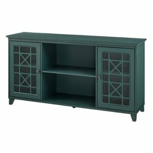 Walker Edison - 60” Classic 2 Door Sideboard with Fretwork Detail - Antique dark teal