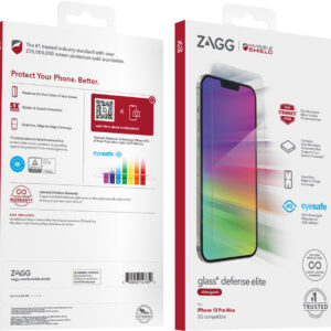 ZAGG - InvisibleShield Glass+ Defense Elite VisionGuard Blue Light Filtering Screen Protector for Apple iPhone 13 Pro Max