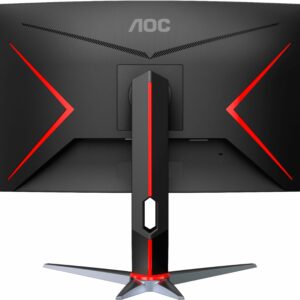 AOC - Geek Squad Certified Refurbished G2 Series 24" LED Curved FHD FreeSync Monitor - Black/Red