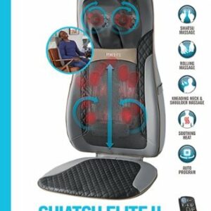 HoMedics - Shiatsu Elite II Massage Cushion with Heat - Gray/Black