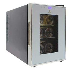 Vinotemp - 6-Bottle Single Zone Wine Cooler with Touch Screen - Silver