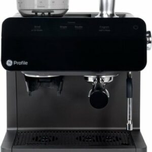 GE Profile - Semi-Automatic Espresso Machine with 15 bars of pressure, Milk Frother, and Built-In Wi-Fi - Black