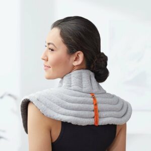 Sharper Image - Heated Neck and Shoulder Aromatherapy Wrap, Lavender Scented Hot/Cold - Gray