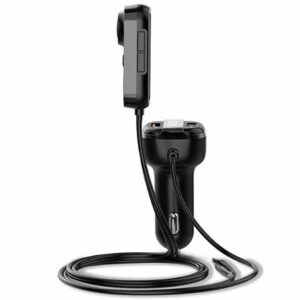 Rexing - AUX2 Mini Bluetooth Receiver with Dual USB Enhanced Bass and Voice Control - Black