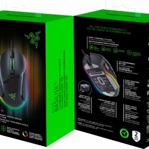 Razer - Basilisk V3 Wired Optical Gaming Mouse with Chroma RBG Lighting - Black