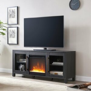 Camden&Wells - Foster Crystal Fireplace TV Stand for TVs Up to 65" - Charcoal Gray