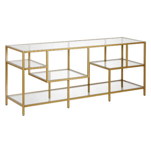 Camden&Wells - Deveraux TV Stand for TVs Up to 65" - Brass/Glass