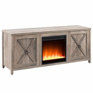 Camden&Wells - Granger Crystal Fireplace TV Stand for TVs Up to 65" - Gray Oak