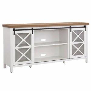 Camden&Wells - Clementine TV Stand for TVs up to 75" - White/Golden Oak