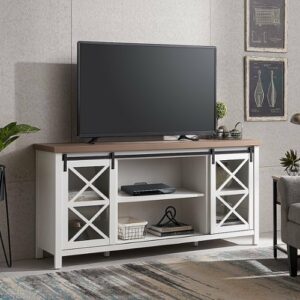 Camden&Wells - Clementine TV Stand for TVs up to 75" - White/Golden Oak