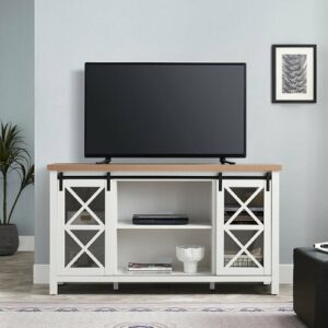 Camden&Wells - Clementine TV Stand for TVs Up to 65" - White/Golden Oak