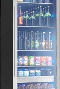 Zephyr - Presrv 24 in. 19-Bottle and 266-Can Single Zone Full Size Beverage Cooler - Silver