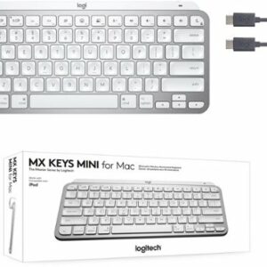 Logitech - MX Keys Mini TKL Bluetooth Scissor Mini MX Keys Switch Keyboard for Apple mac OS, iPad OS with Backlit Keys - Pale Gray