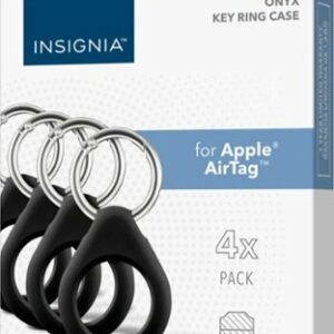 Insignia™ - Key Ring Case for Apple AirTag (4-Pack) - Black