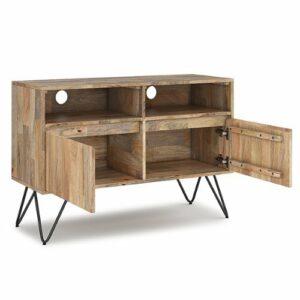 Simpli Home - Hunter solid mango wood 42 inch Wide Industrial TV Media Stand For TVs up to 43 inches - Natural