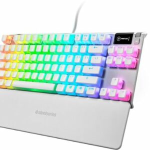 SteelSeries - Apex 7 Ghost TKL Wired Mechanical Red Linear Gaming Keyboard with RGB Backlighting - White