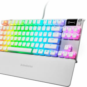 SteelSeries - Apex 7 Ghost TKL Wired Mechanical Red Linear Gaming Keyboard with RGB Backlighting - White