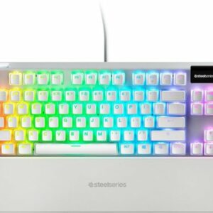 SteelSeries - Apex 7 Ghost TKL Wired Mechanical Red Linear Gaming Keyboard with RGB Backlighting - White