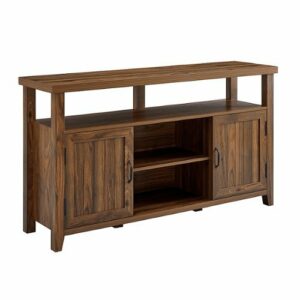 Walker Edison - Classic 2-Door Tall TV Stand for Most TVs up to 65” - Dark Walnut