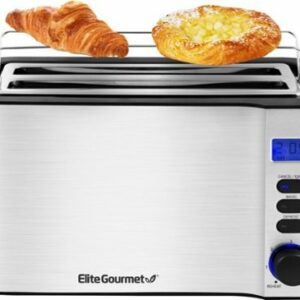 Elite Gourmet - 4-Slice Toaster - Stainless Steel