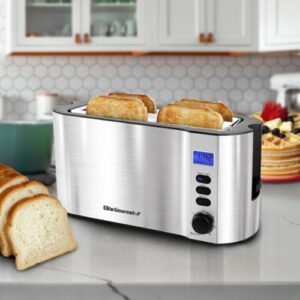 Elite Gourmet - 4-Slice Toaster - Stainless Steel