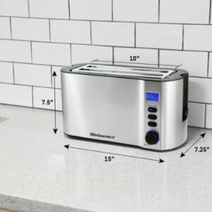 Elite Gourmet - 4-Slice Toaster - Stainless Steel