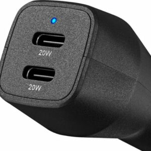 Insignia™ - 40W Dual USB-C Port Vehicle Charger - Black