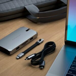 Satechi - USB-C On-The-Go Multiport Adapter w/ USB-C PD (100W), HDMI & VGA, Ethernet, USB-C, 2 USB-A & micro/SD for Mac & Windows - Space Gray