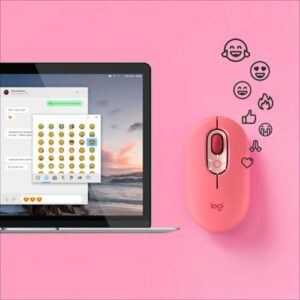 Logitech - POP Mouse Bluetooth Optical Ambidextrous Mouse with Customizable Emojis - Heartbreaker Rose