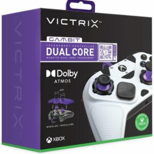 PDP - Victrix Gambit World's Fastest Licensed Xbox Controller, Elite Esports Design - Xbox One, Series X|S, Windows 10 - White & Purple