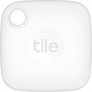 Tile - Mate (2022) - 1 Pack Bluetooth Tracker, Key Finder and Item Locator for Keys, Bags and More; Up to 250 ft. Range - White