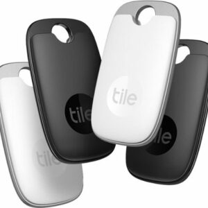 Tile - Pro (2022) - 4 Pack Powerful Bluetooth Tracker, Key Finder and Item Locator for Keys, Bags, and More; Up to 400 ft Range - Black/White