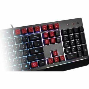 MSI - Vigor GK30 Wired Plunger Keyswitch RGB Gaming Keyboard 104 Keys - Black