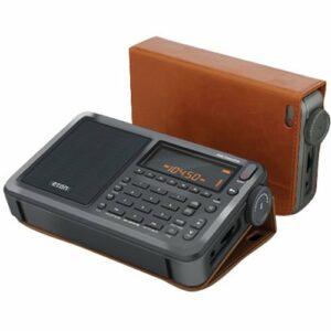 Eton - Elite Executive AM/FM/Aircraft Band/SSB/Shortwave Radio with RDS and Custom Leather Carry Cover - Gray