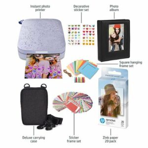 HP - Sprocket Portable Photo Printer Gift Bundle with 2"x3" Zink Photo Paper,  Deluxe Case, Album & More! - Purple