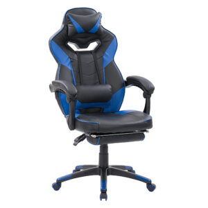 CorLiving - Doom Gaming Chair - Black and Blue