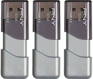 PNY - Turbo Attaché 3 32GB USB 3.0 Type A Flash Drive, 5-Pack - Silver