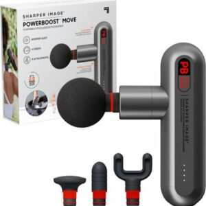 Sharper Image - Powerboost Move Deep Tissue Travel Percussion Massager - Grey