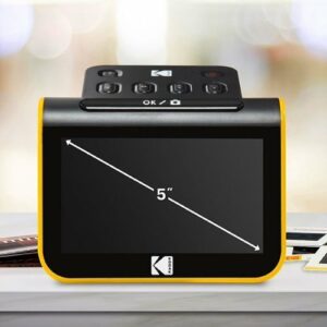 Kodak - Film & Slide Scanner, 5” LCD Screen, Portable Photo Viewer Convert Old Film Negatives & Slides to JPEG Digital Photos - Black