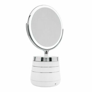 Sharper Image - Spastudio Vanity Plus 10-Inch LED Mirror with Storage - White