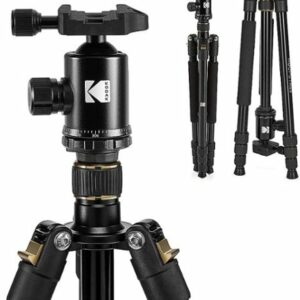 Kodak - Photo Gear 63" Tripod and Monopod with 360° Ball Head - Premium Professional 2-in-1 Aluminum Camera Stand - Black