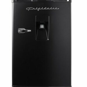 Frigidaire - Retro Compact Mini Fridge, Chrome Handles, 4.5 Cu Ft, Built-in Water Dispenser - Black