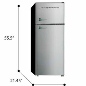 Frigidaire - 7.5 cu ft, 2-Door Apartment Size Refrigerator with Top Freezer, Platinum Series - Stainless Steel