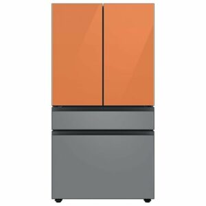 Samsung - Bespoke 4-Door French Door Refrigerator Panel - Middle Panel - Gray Glass