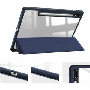 SaharaCase - Folio Case for Samsung Galaxy Tab S8 - Clear/Navy Blue