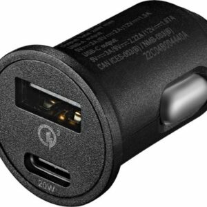 Insignia™ - 20W Vehicle Charger with 1 USB-C and 1 USB Port - Black