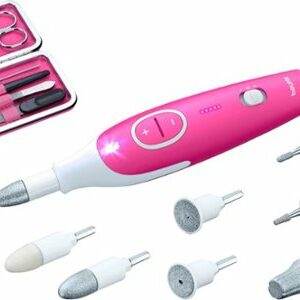 Beurer - 18-piece Manicure/Pedicure Device and Nail Set - Pink/White