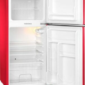 Insignia™ - 4.5 Cu. Ft. Retro Mini Fridge with Top Freezer - Red