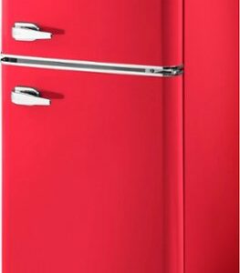 Insignia™ - 4.5 Cu. Ft. Retro Mini Fridge with Top Freezer - Red